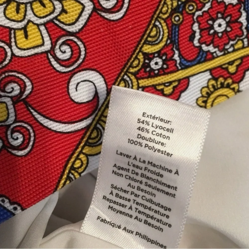 TALBOTS Vibrant Paisley Print Lined Skirt in Red/Gold Size 10 — GORGEOUS!!! - Picture 4 of 6